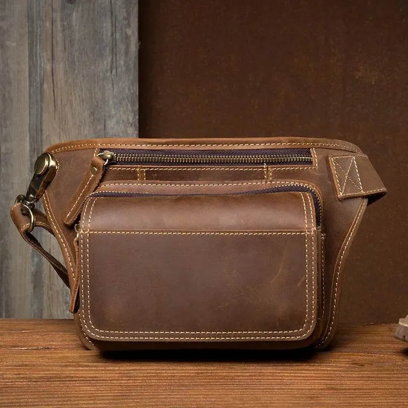 Luxury Male Leather Chest Bag Crossbody Sling Bag for Men