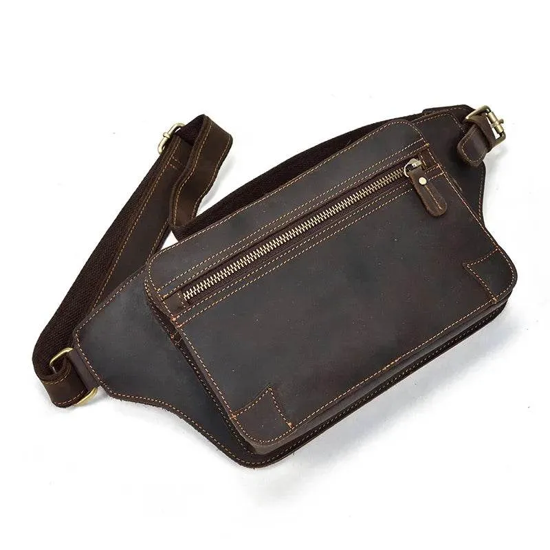Luxury Male Leather Chest Bag Crossbody Sling Bag for Men