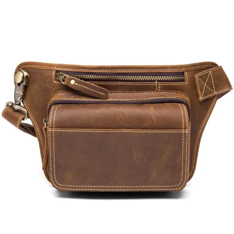 Luxury Male Leather Chest Bag Crossbody Sling Bag for Men