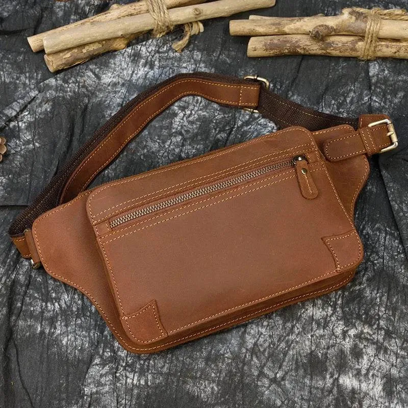 Luxury Male Leather Chest Bag Crossbody Sling Bag for Men