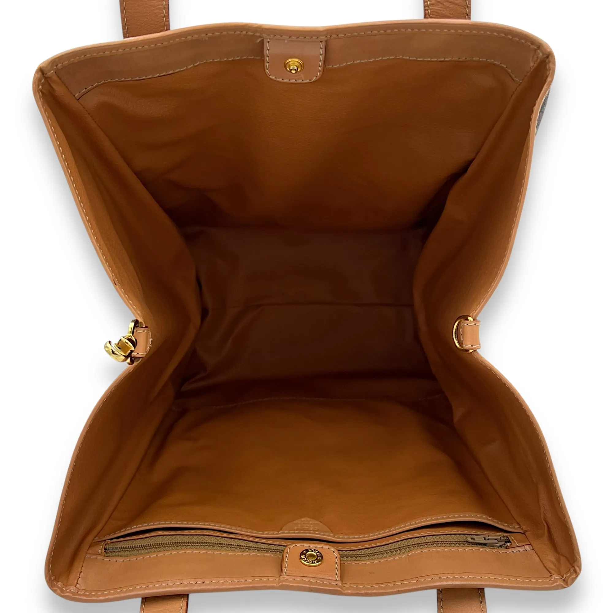 Macadam Tote Bag Brown in Coated Canvas, Gold hardware