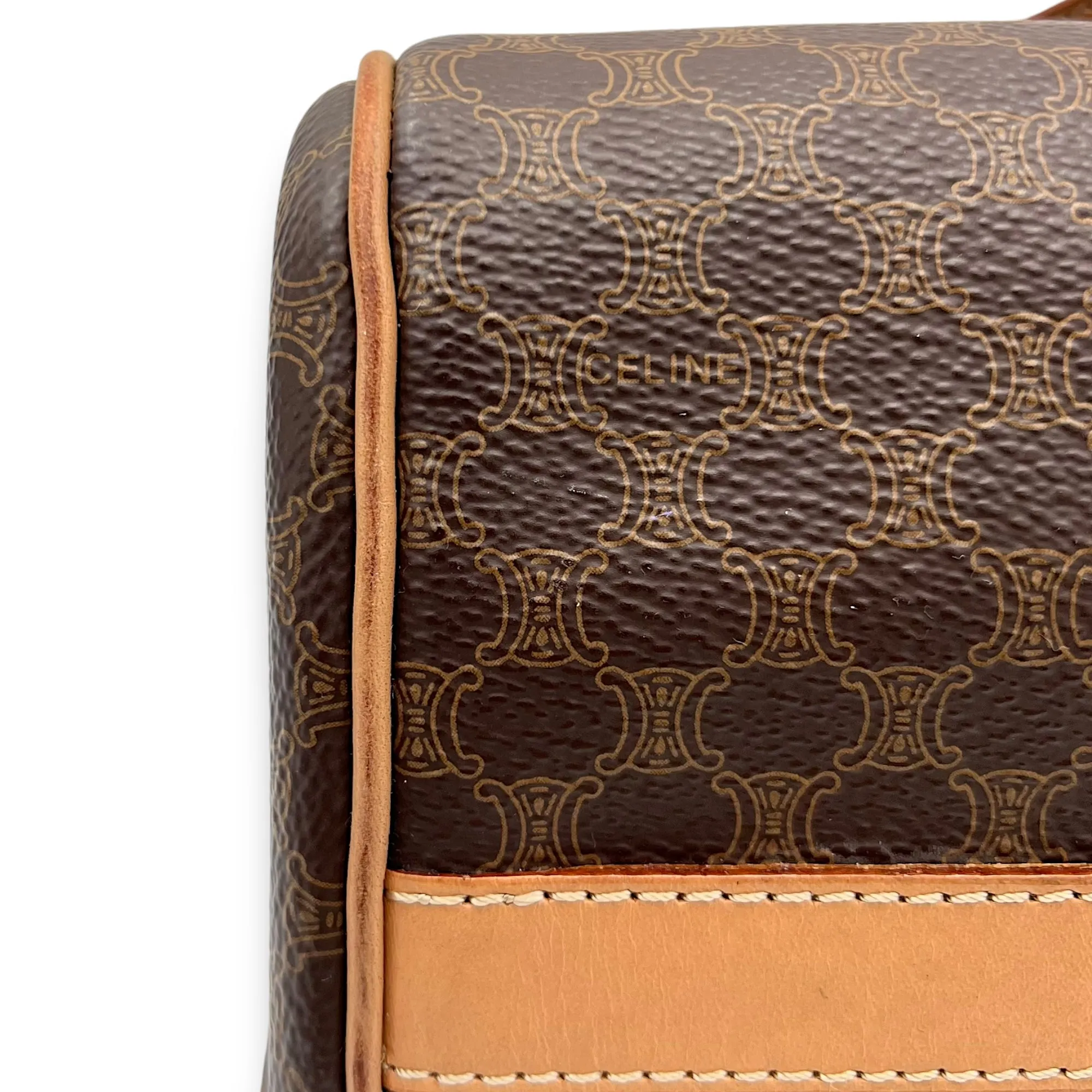 Macadam Tote Bag Brown in Coated Canvas, Gold hardware