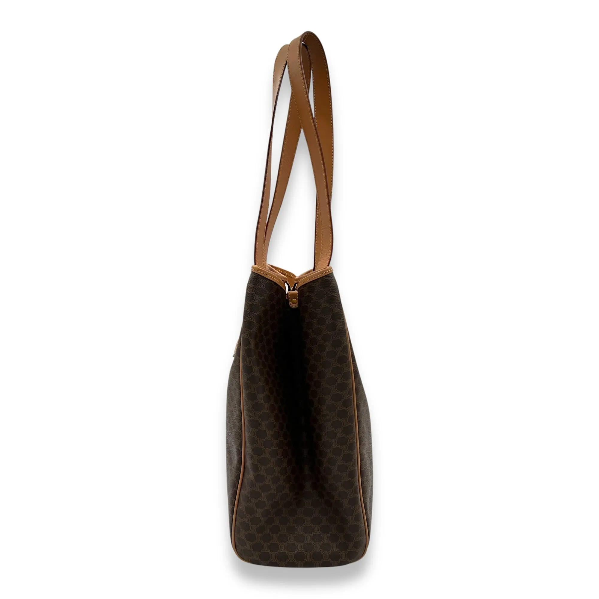 Macadam Tote Bag Brown in Coated Canvas, Gold hardware