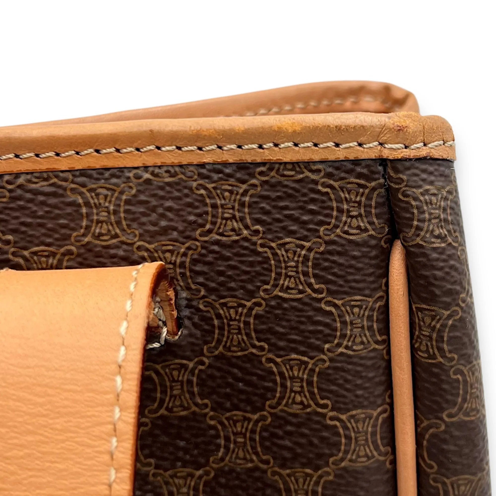 Macadam Tote Bag Brown in Coated Canvas, Gold hardware