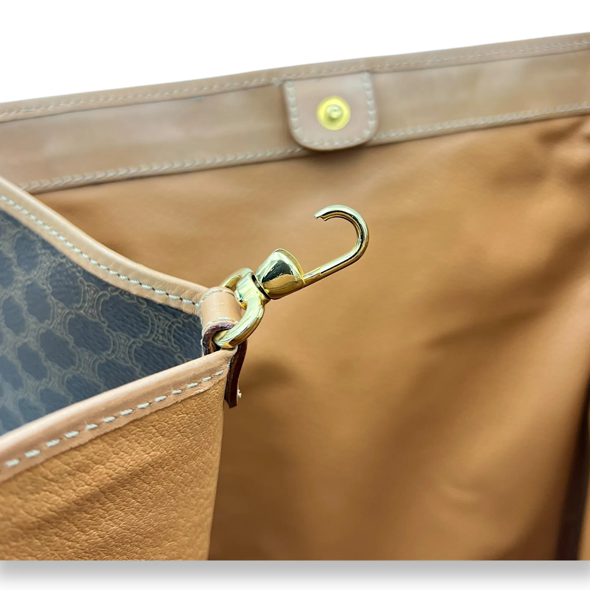 Macadam Tote Bag Brown in Coated Canvas, Gold hardware