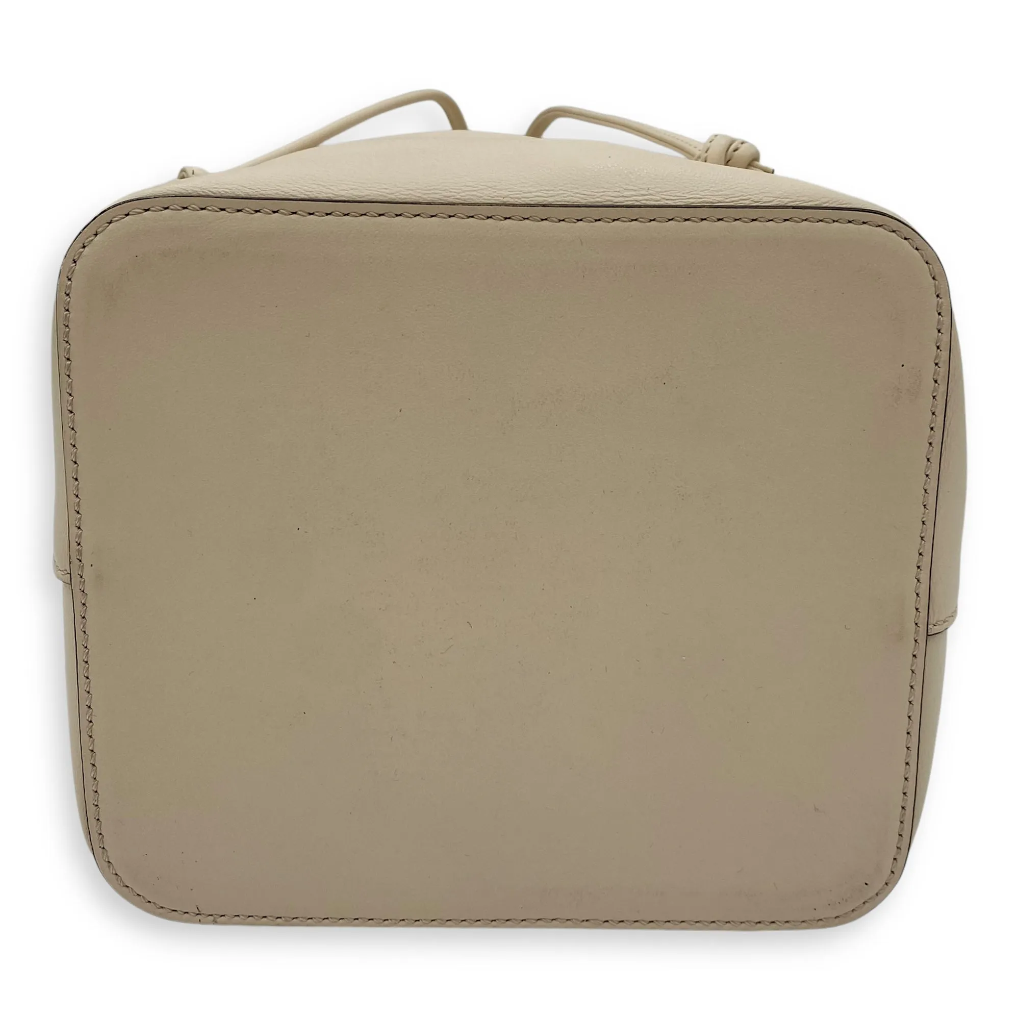 Mon Tresor Beige Bucket Bag in Calfskin, Gold hardware