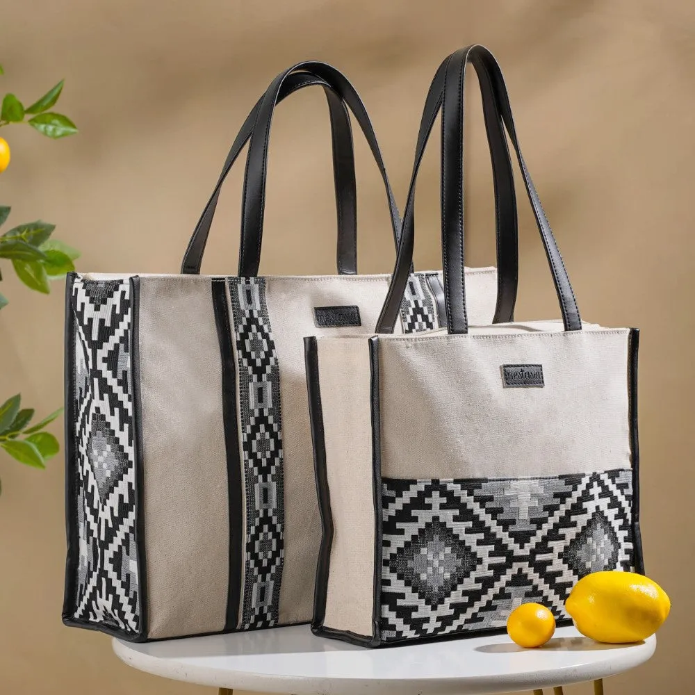 Nahua Canvas Magazine Tote Bag Set Of 2