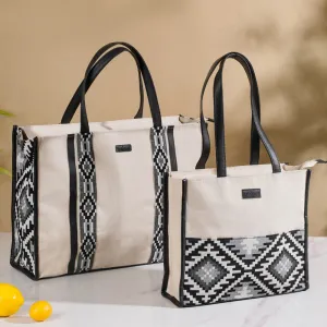 Nahua Canvas Magazine Tote Bag Set Of 2