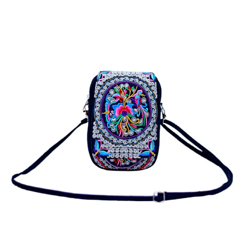 National Style Flip Embroidered Embroidery Mini Crossbody Bags