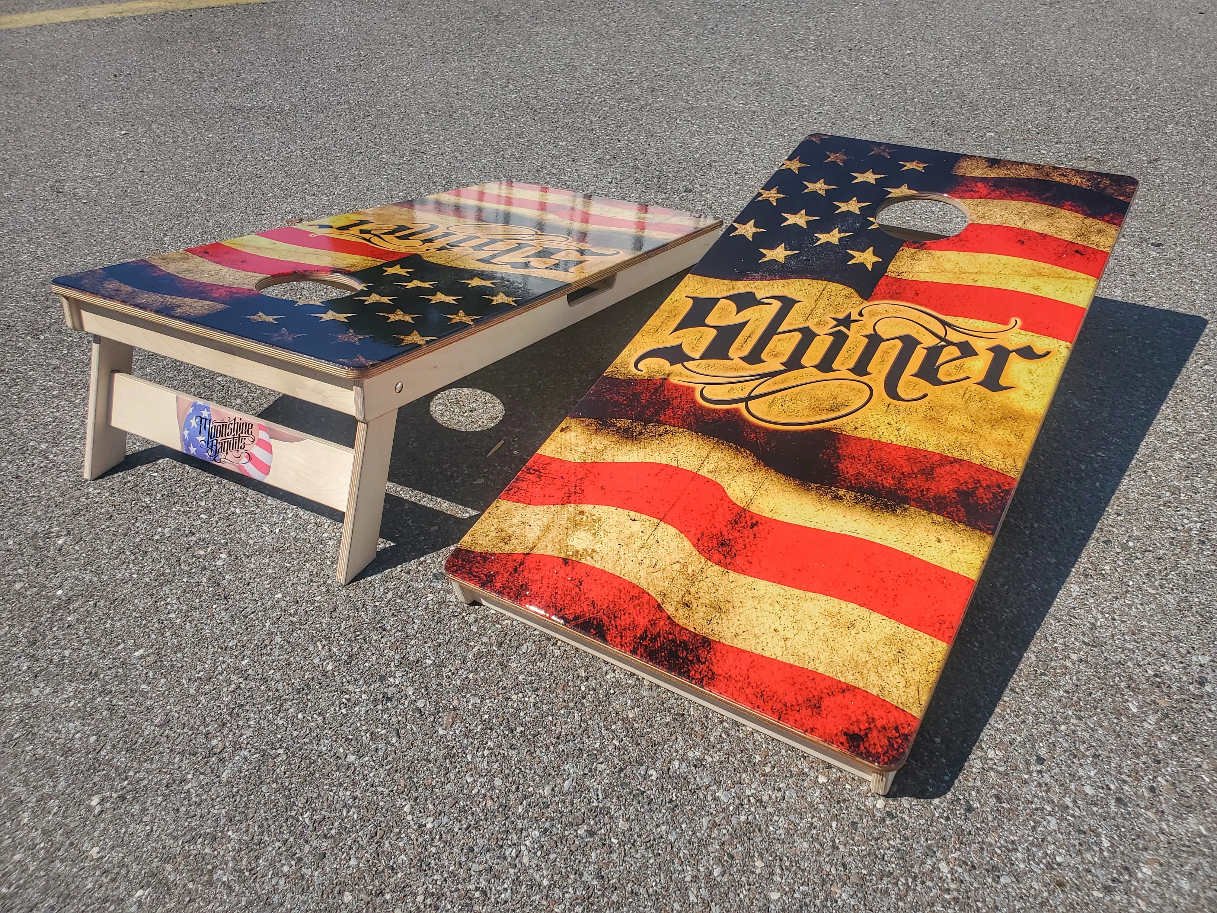 Officially Licensed "Moonshine Bandits" Direct Print Cornhole Boards