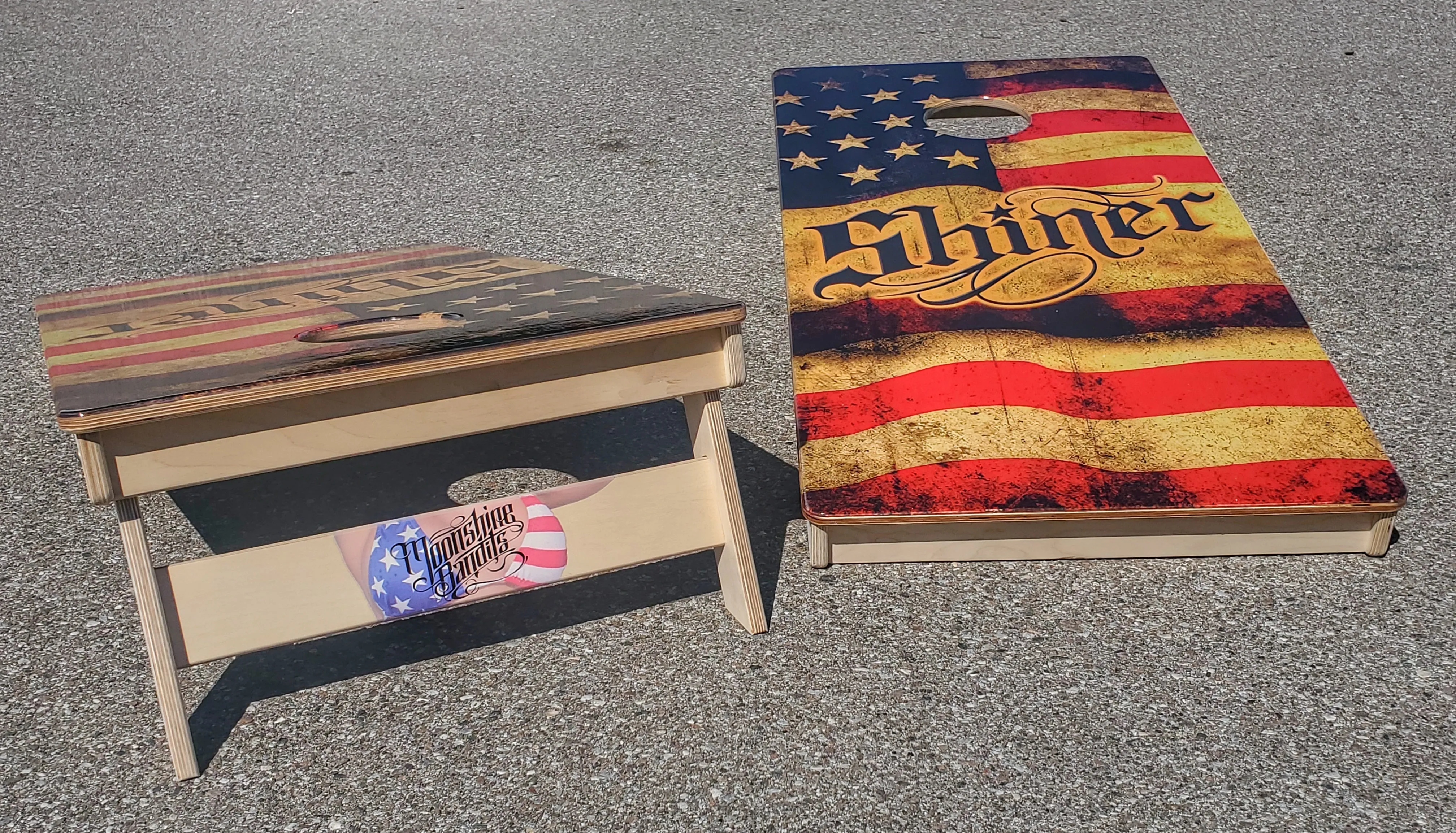 Officially Licensed "Moonshine Bandits" Direct Print Cornhole Boards