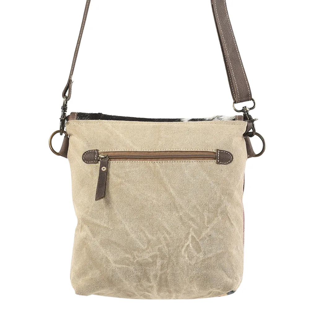 OHLAY MESSENGER Upcycled Wool Upcycled Canvas Hair-on Genuine Leather women bag western handbag purse