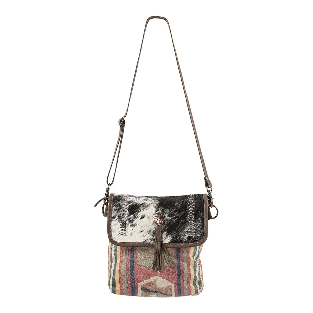 OHLAY MESSENGER Upcycled Wool Upcycled Canvas Hair-on Genuine Leather women bag western handbag purse