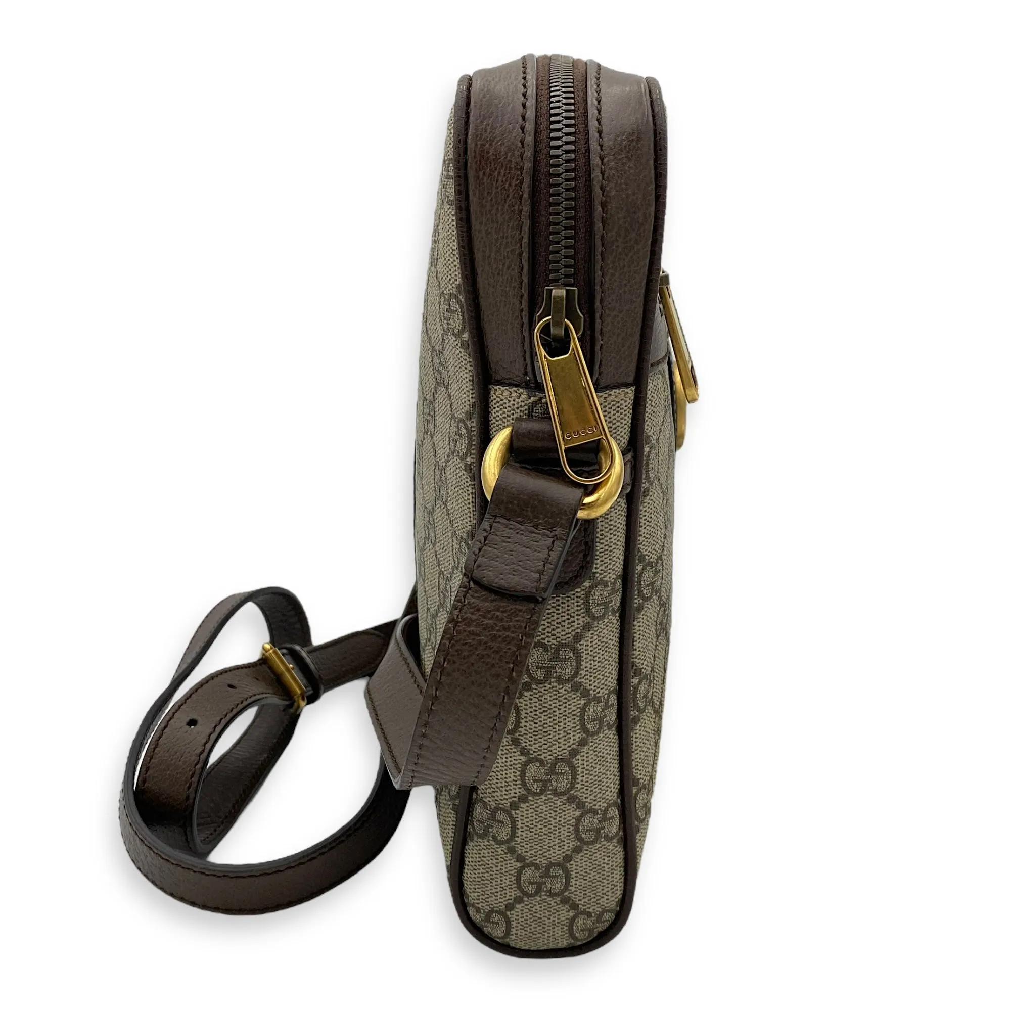 Ophidia Messenger Brown in Coated Canvas, Gold hardware