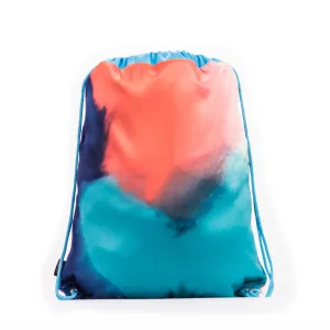 Orange Reading Owl Drawstring Library Swim Bags (Water Resistant)