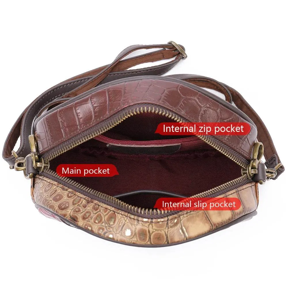 Patchwork Mini Leather Crossbody Bag for Women’s Fashion