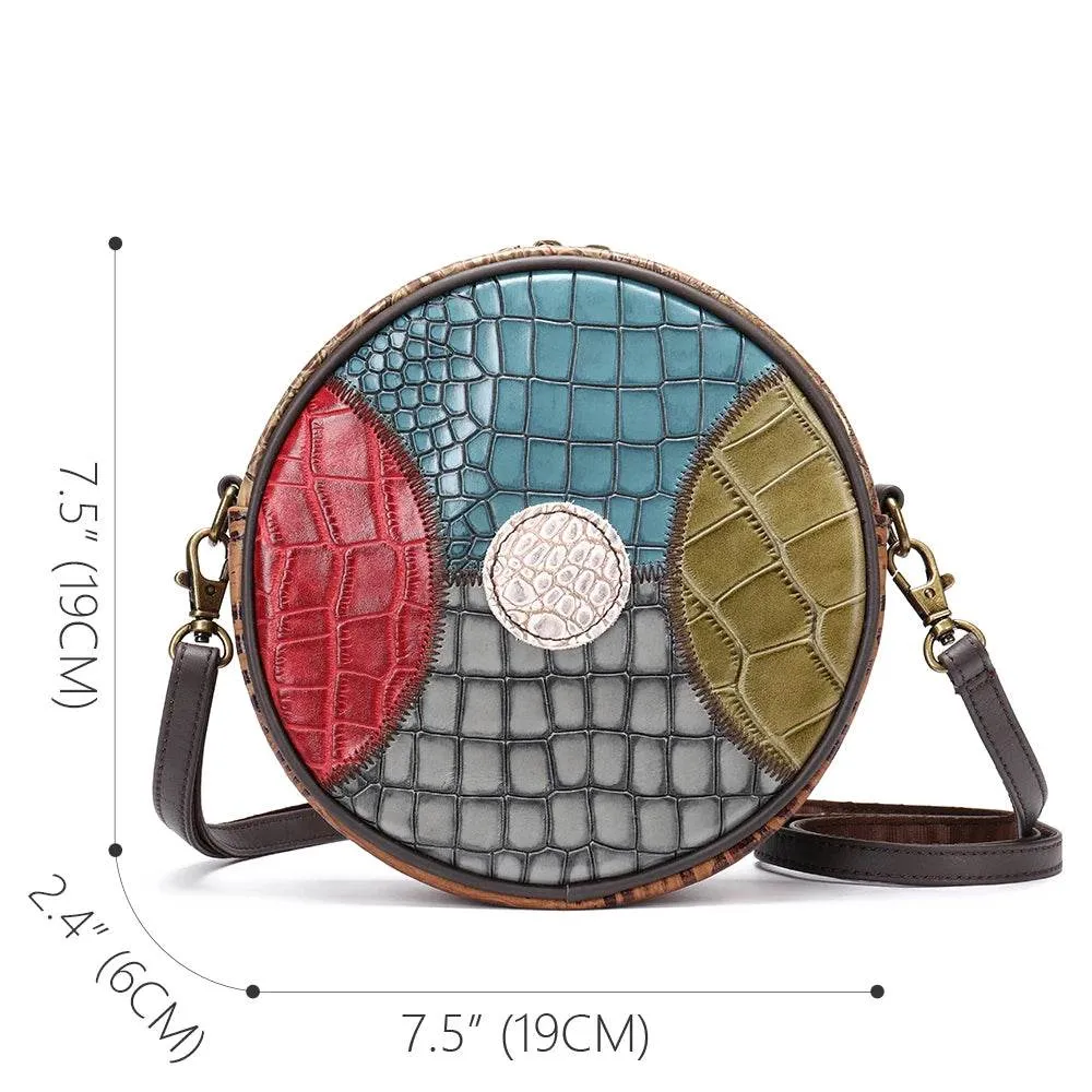 Patchwork Mini Leather Crossbody Bag for Women’s Fashion