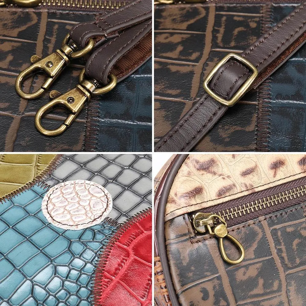 Patchwork Mini Leather Crossbody Bag for Women’s Fashion
