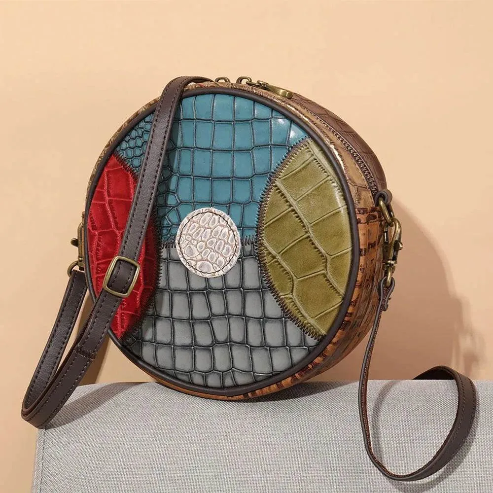 Patchwork Mini Leather Crossbody Bag for Women’s Fashion