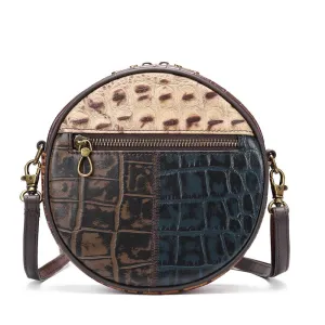 Patchwork Mini Leather Crossbody Bag for Women’s Fashion