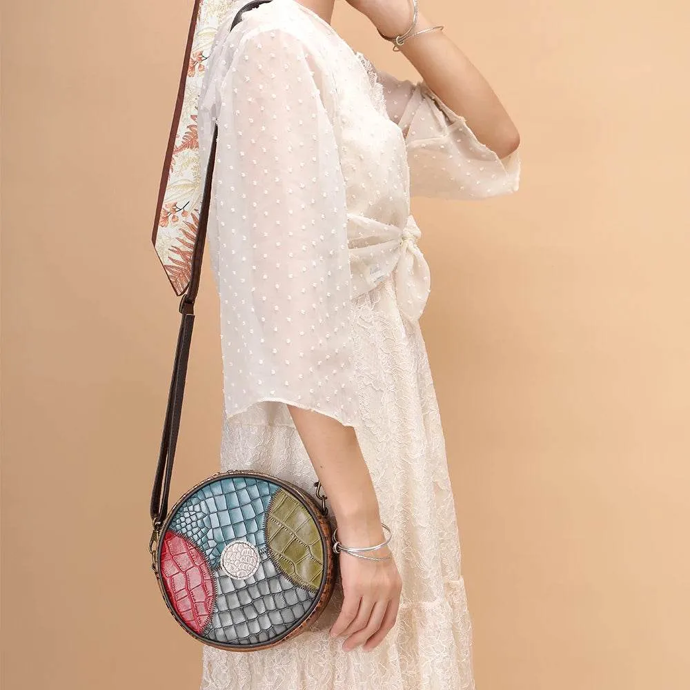 Patchwork Mini Leather Crossbody Bag for Women’s Fashion