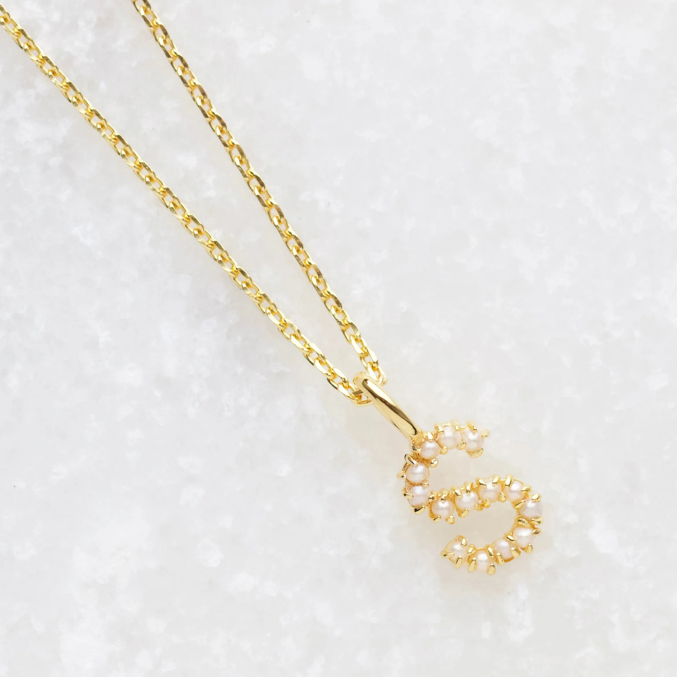 Pearl Initial Necklace