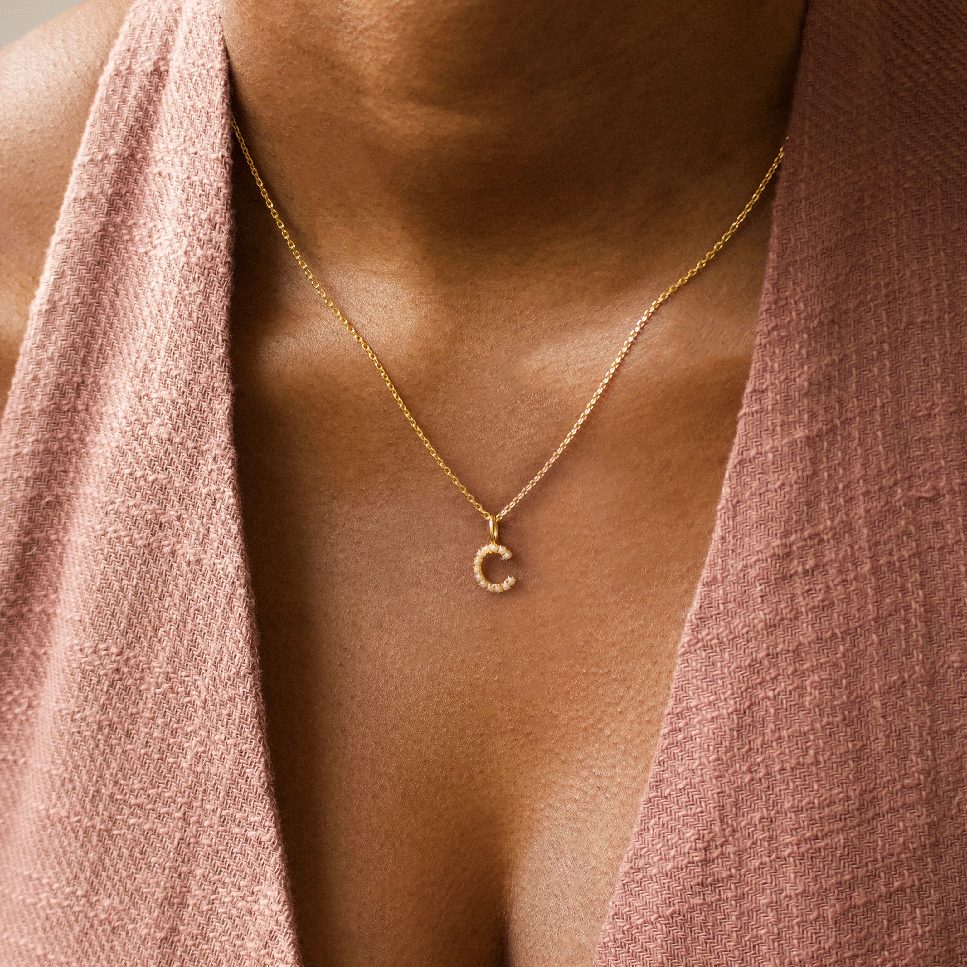 Pearl Initial Necklace
