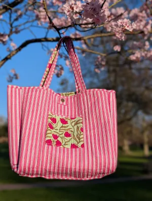 Pistachio Tulip Reversible Tote bag/weekend bag