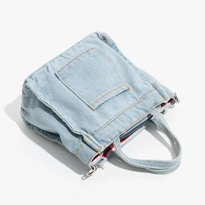 Polly Casual Denim Patchwork Tote