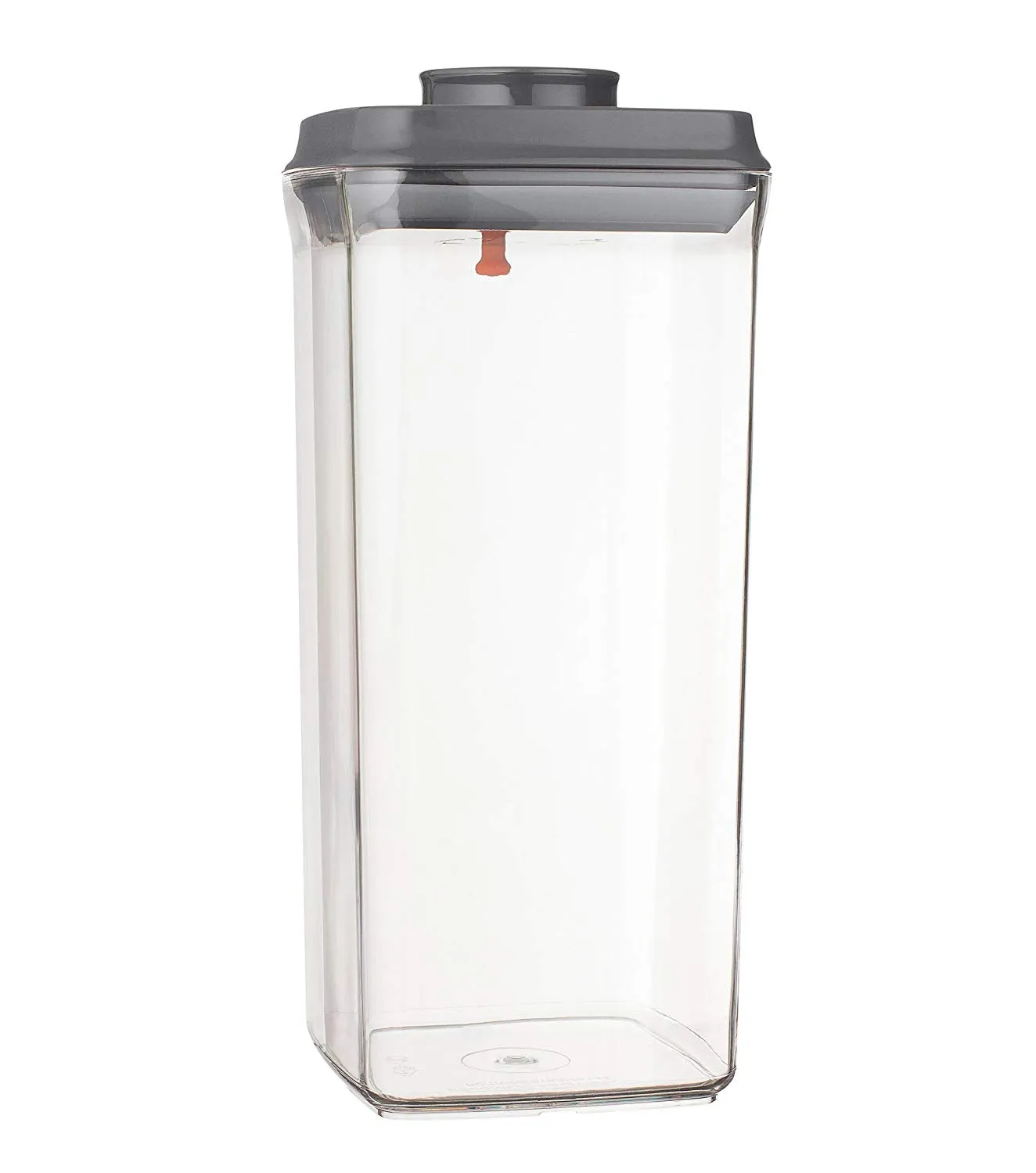Pop Top Food Storage Container with Airtight Rubber Seal and Push Button Locking Cover, Unique Lid Hook, 2.65 qt