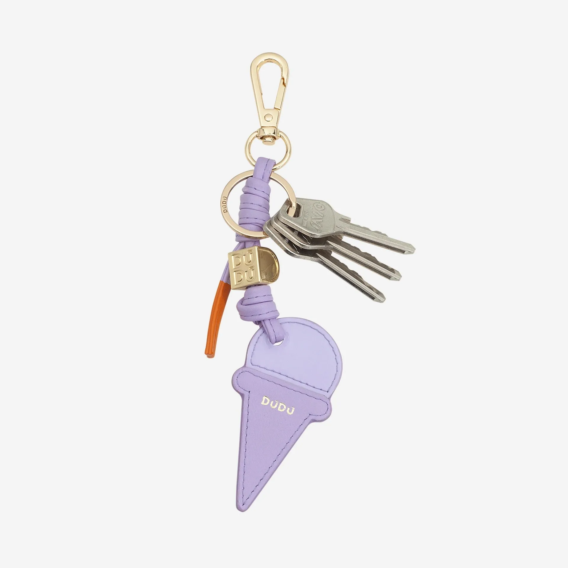 Portachiavi Dudu Bags Ice Cream Cone in Pelle Blueberry