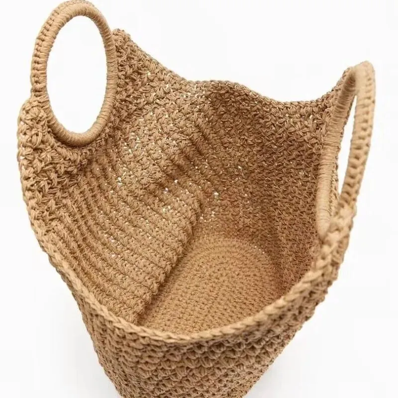 Portia Casual Straw Market Tote Bag
