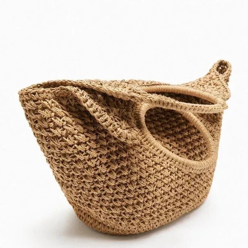 Portia Casual Straw Market Tote Bag
