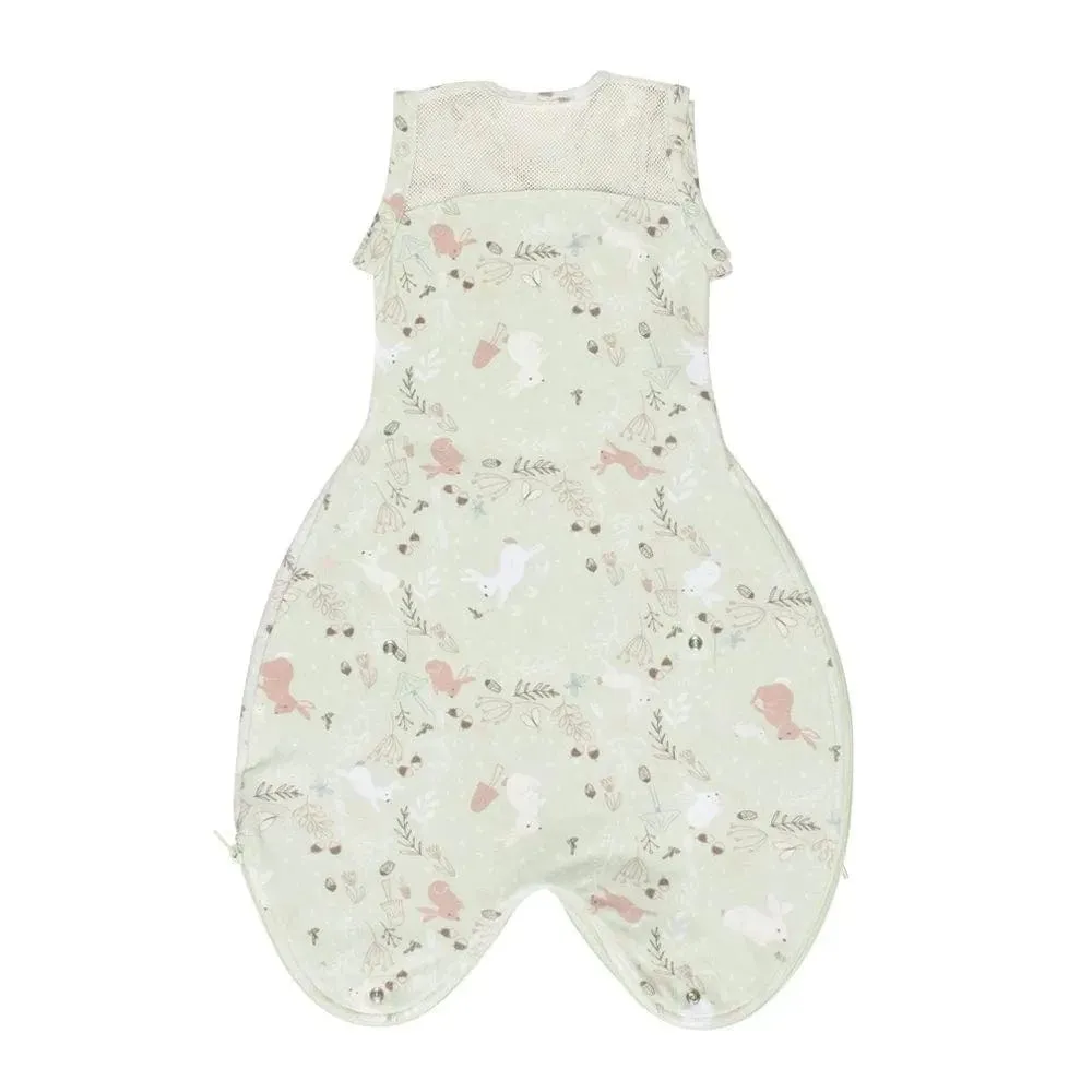 Purflo Swaddle To Sleep Bag 2.5 TOG 0-4 Month Lightweight - Storybook Sage (2 Pack)