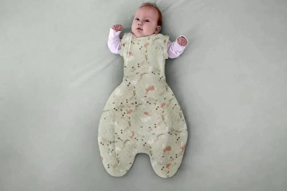 Purflo Swaddle To Sleep Bag 2.5 TOG 0-4 Month Lightweight - Storybook Sage (2 Pack)
