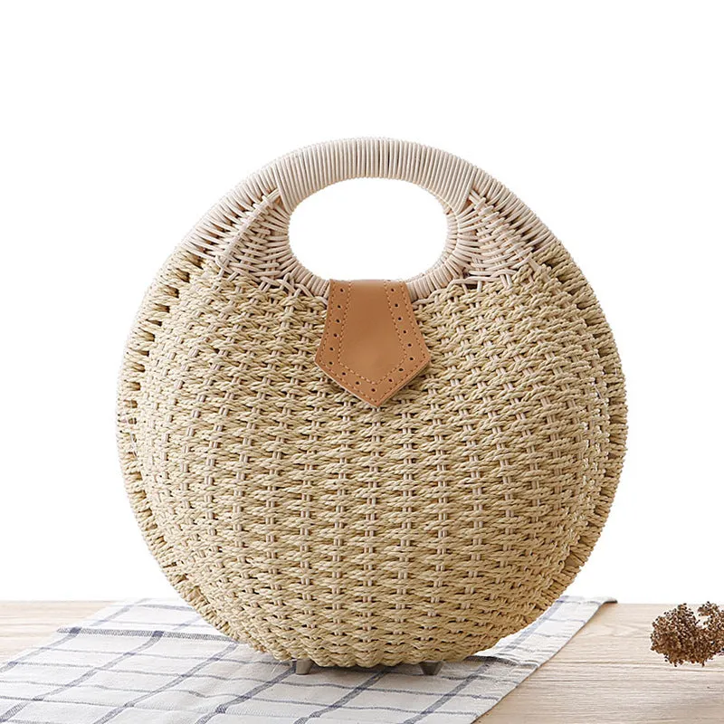 Rattan Shell Woven Handbag