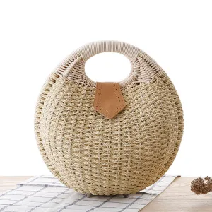 Rattan Shell Woven Handbag