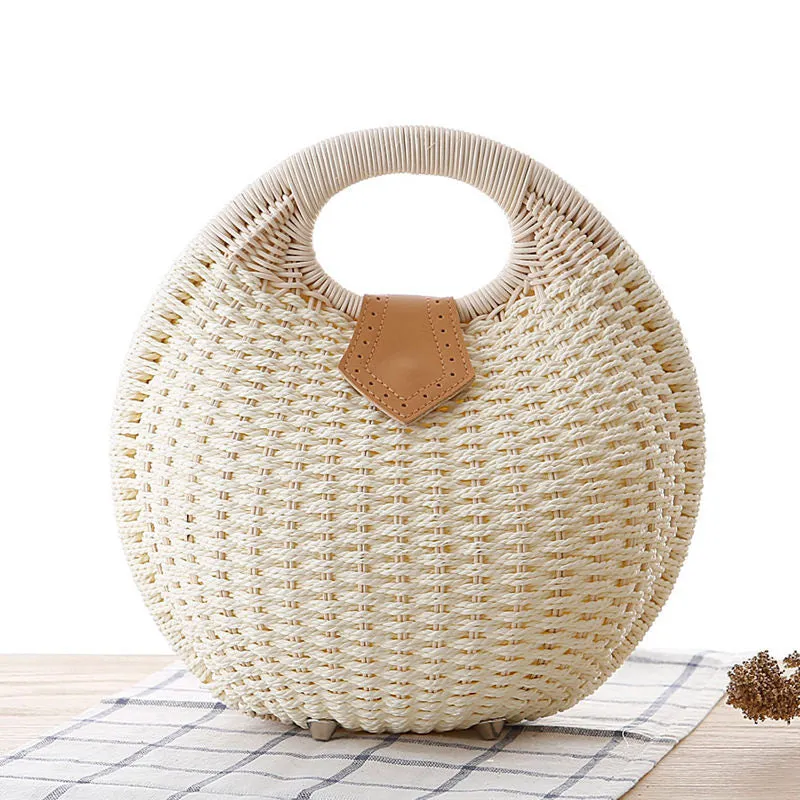Rattan Shell Woven Handbag