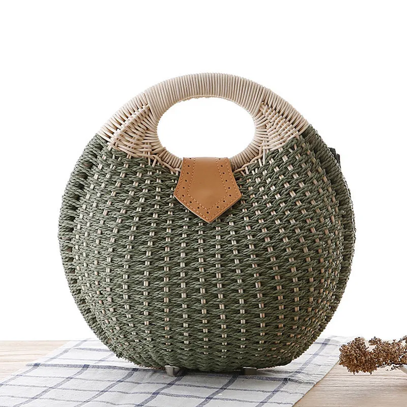 Rattan Shell Woven Handbag