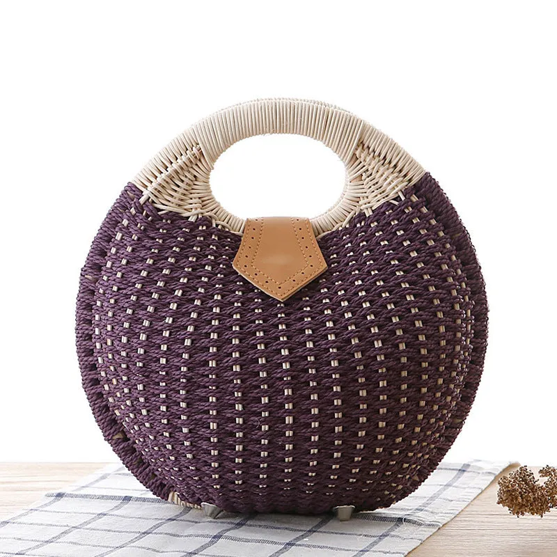 Rattan Shell Woven Handbag