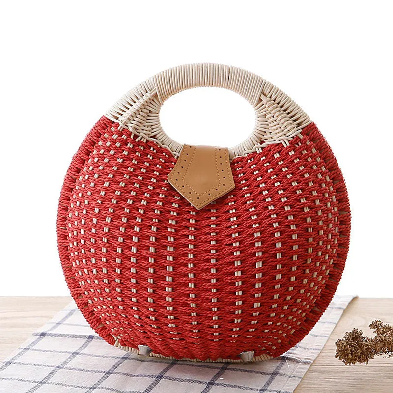 Rattan Shell Woven Handbag