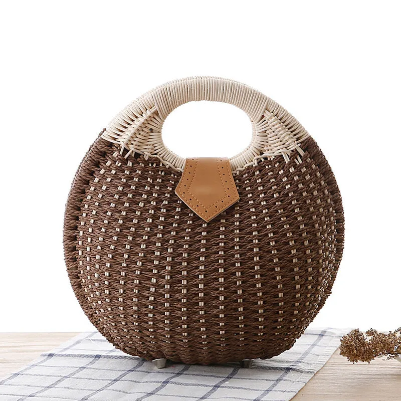 Rattan Shell Woven Handbag