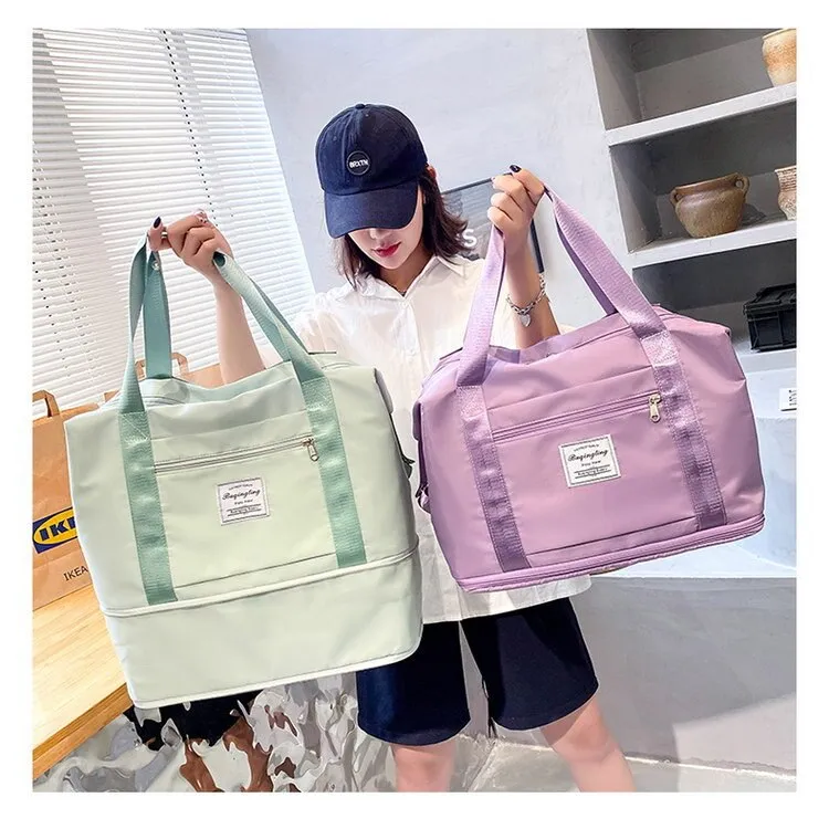 Realaiot Fashion Large Travel Cabin Tote Bag Handbag Nylon Waterproof Shoulder Women Weekend Gym Female
