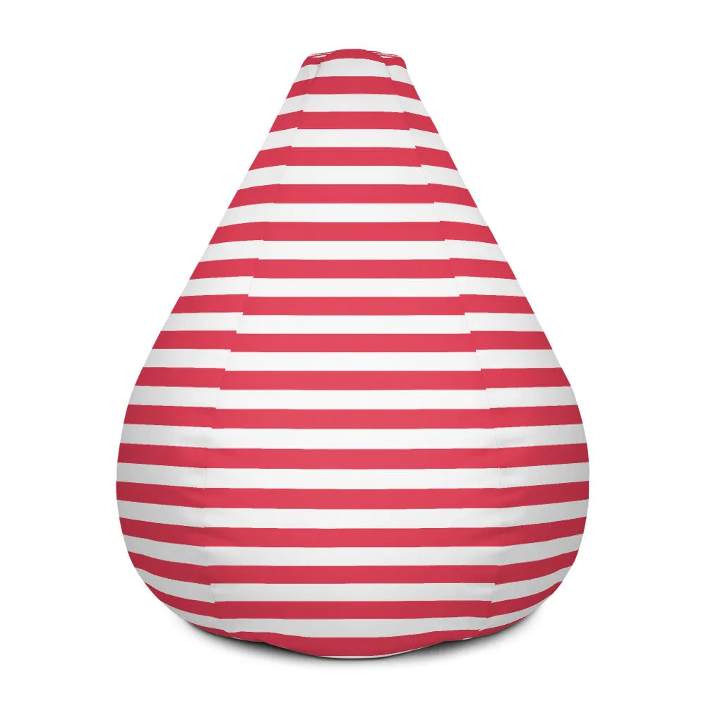 Red Stripes - Sustainably Made Bean Bag Chair Cover