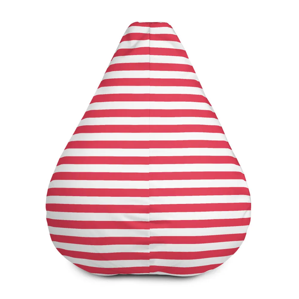 Red Stripes - Sustainably Made Bean Bag Chair Cover