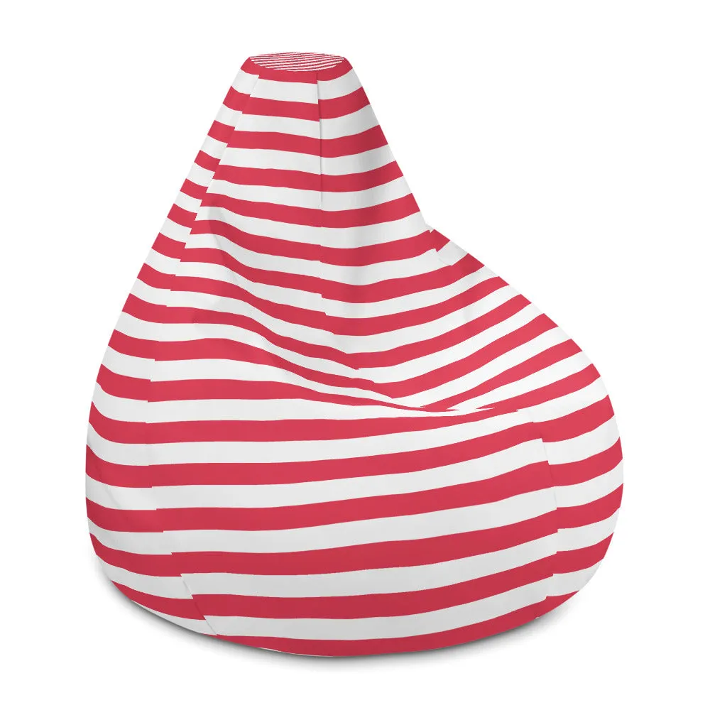 Red Stripes - Sustainably Made Bean Bag Chair Cover