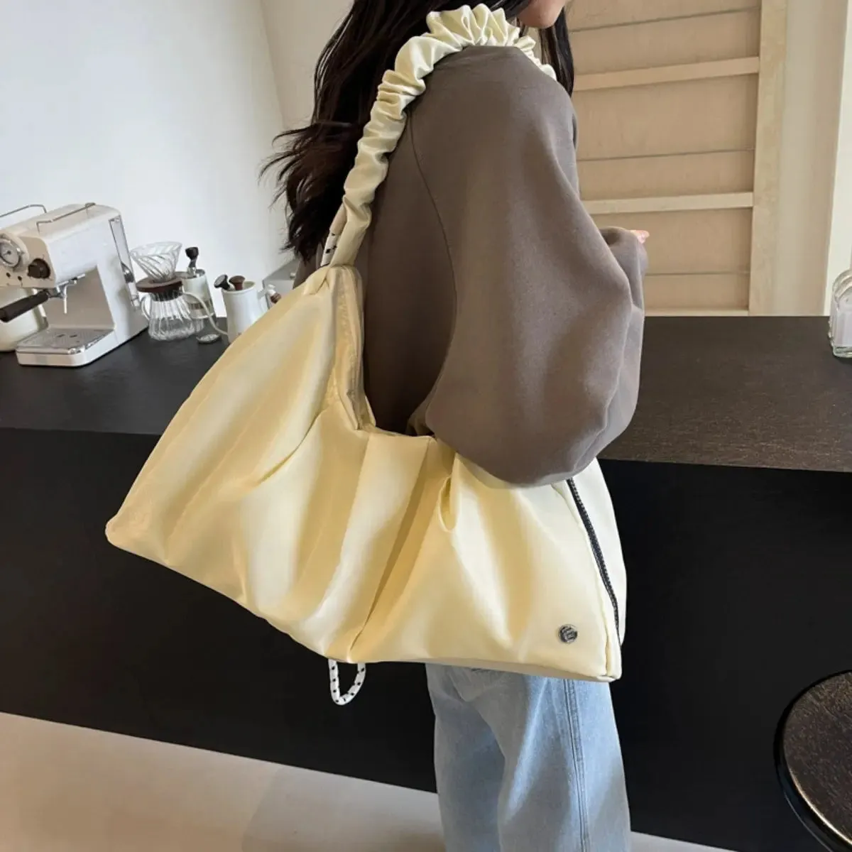 'Reina' Ruched Tote Bag