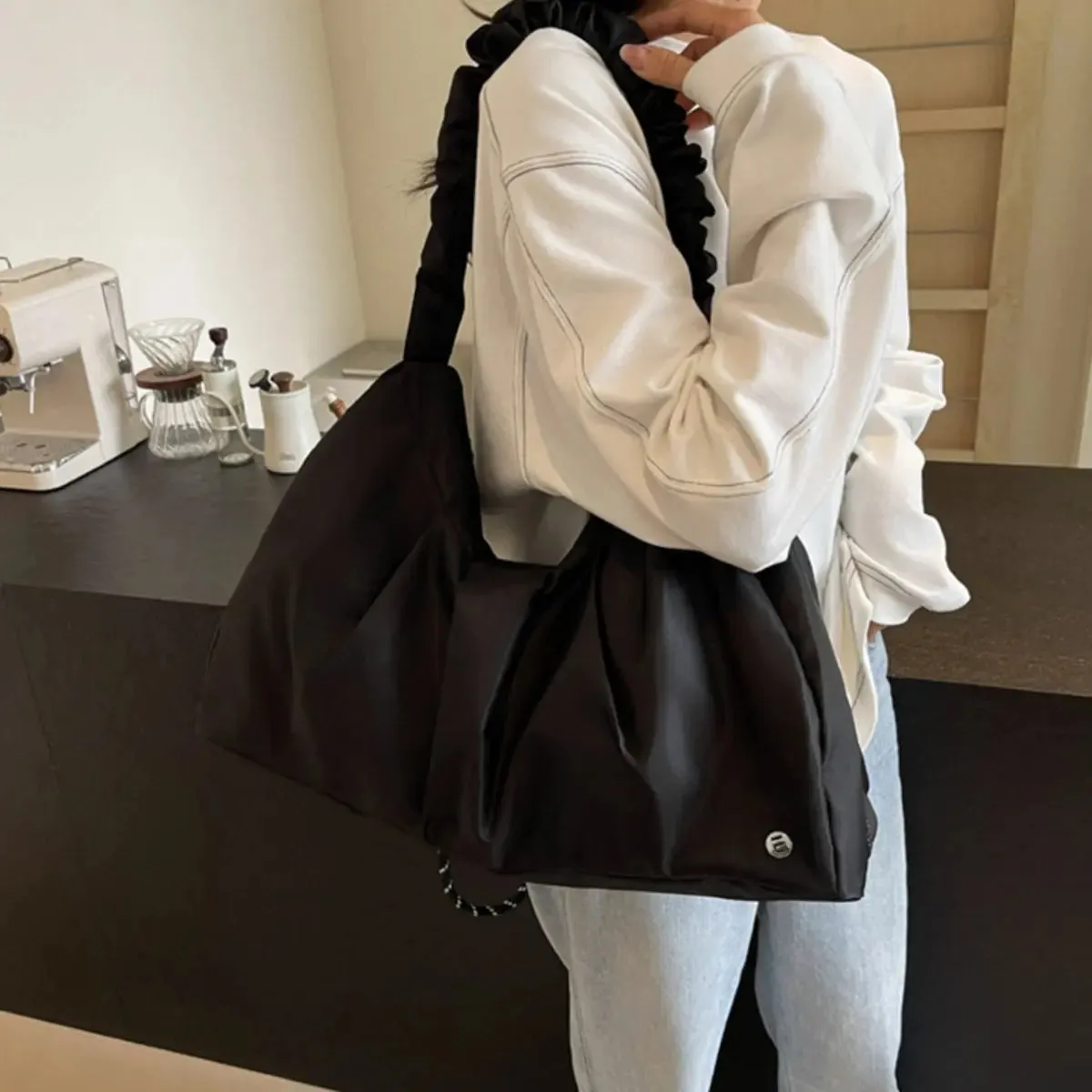 'Reina' Ruched Tote Bag