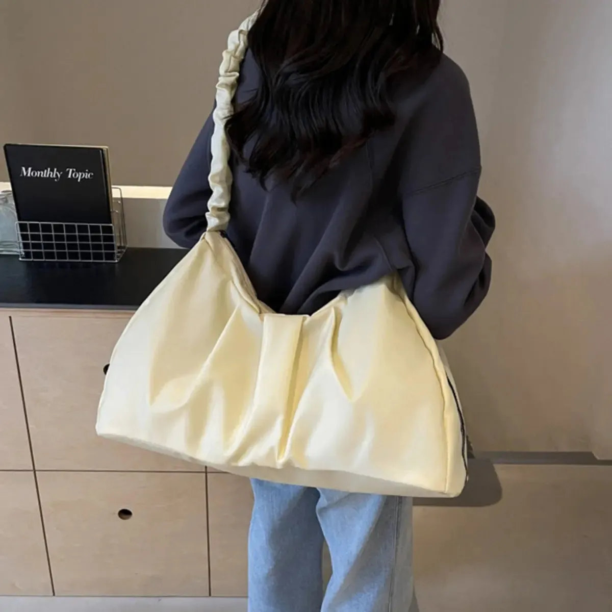 'Reina' Ruched Tote Bag