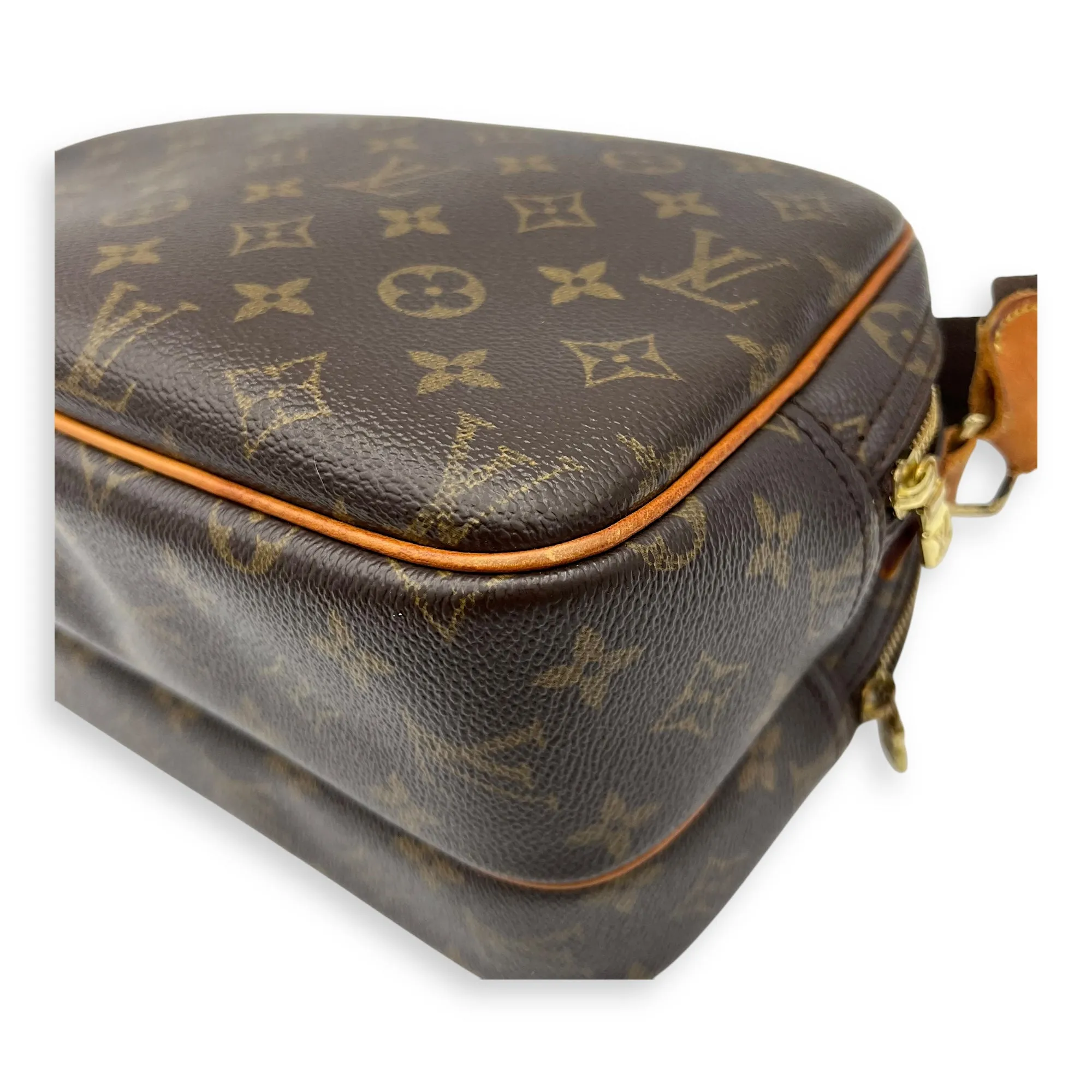 Reporter Brown Messenger in Monogram Coated Canvas, Gold hardware